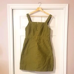 J Crew Army Green Overall  Mini Dress